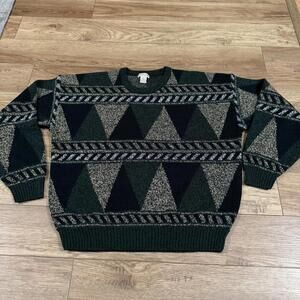 Vintage Windridge Geometric Triangle Knit Sweater 80s 90s